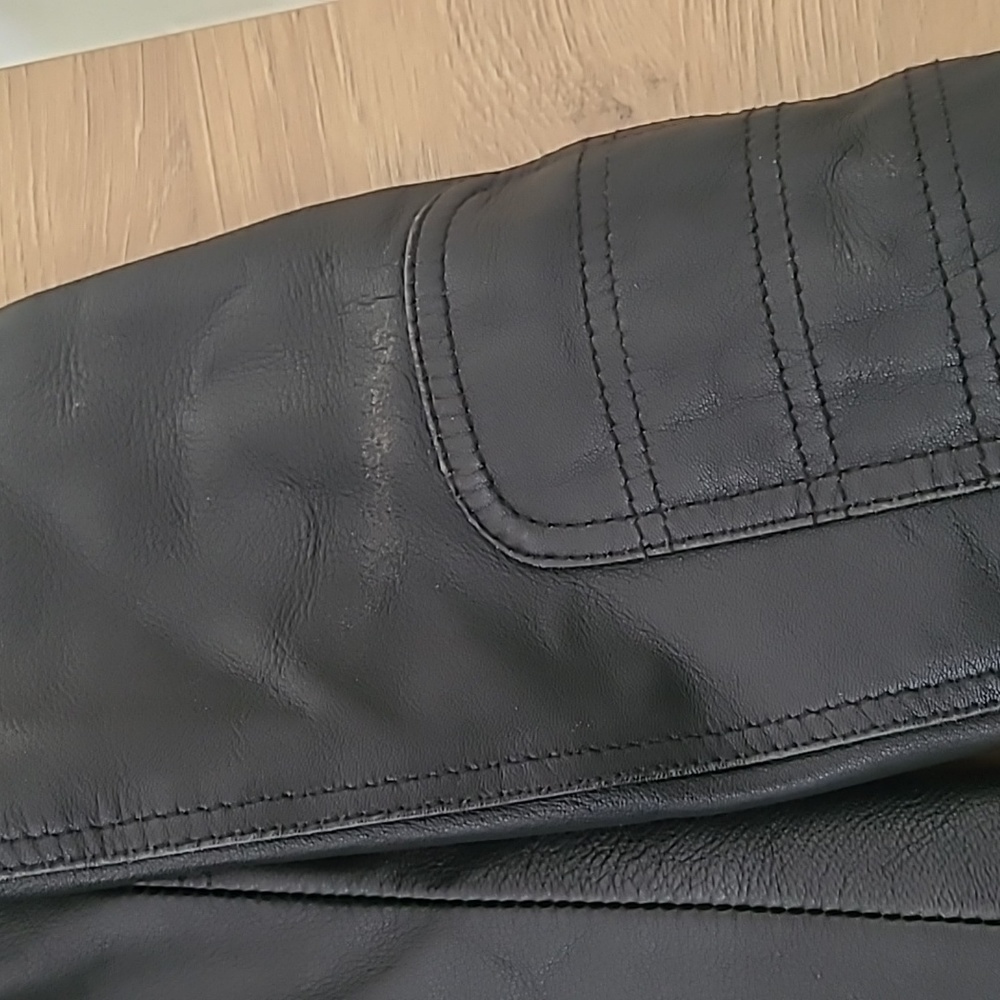 100% Genuine Leather Moto Biker Jacket Black Large - Picture 15 of 15